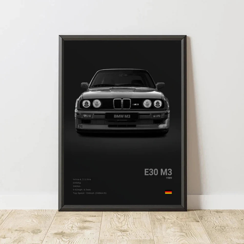 BMW M3 Canvas Wall Poster