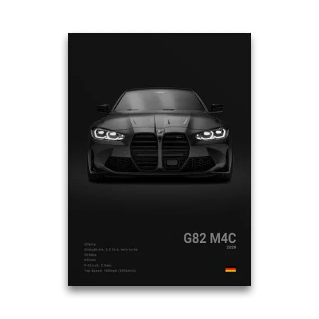 BMW M3 Canvas Wall Poster