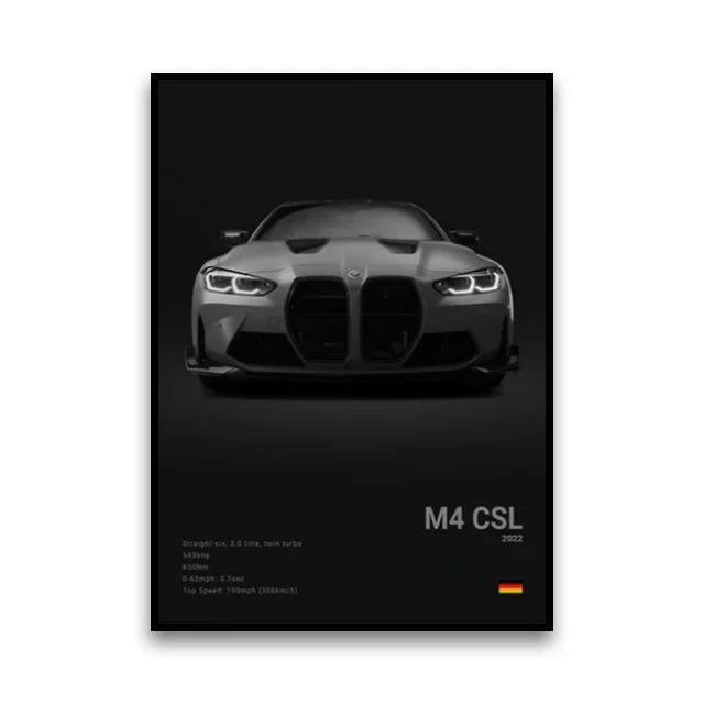 BMW M3 Canvas Wall Poster