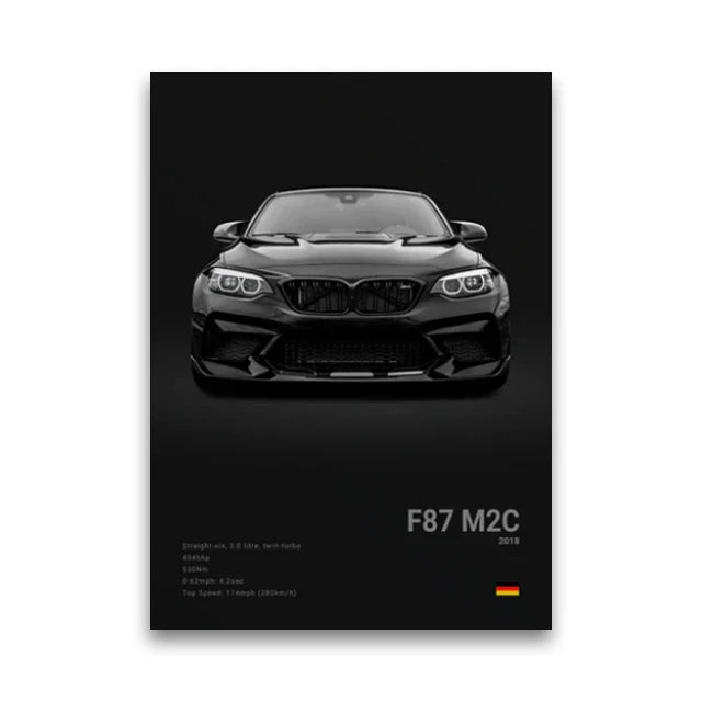 BMW M3 Canvas Wall Poster