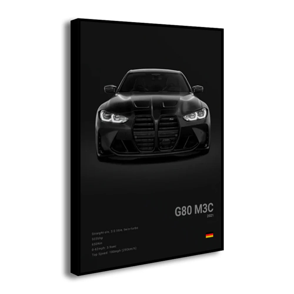 BMW M3 Canvas Wall Poster