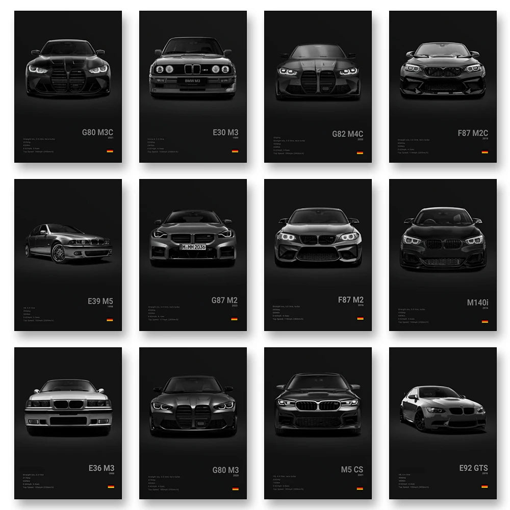 BMW M3 Canvas Wall Poster