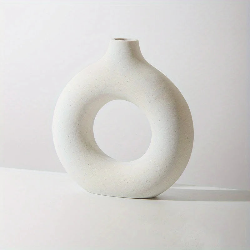 Modern Ceramic Donut Vase