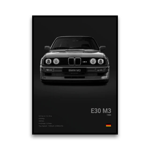 BMW M3 Canvas Wall Poster