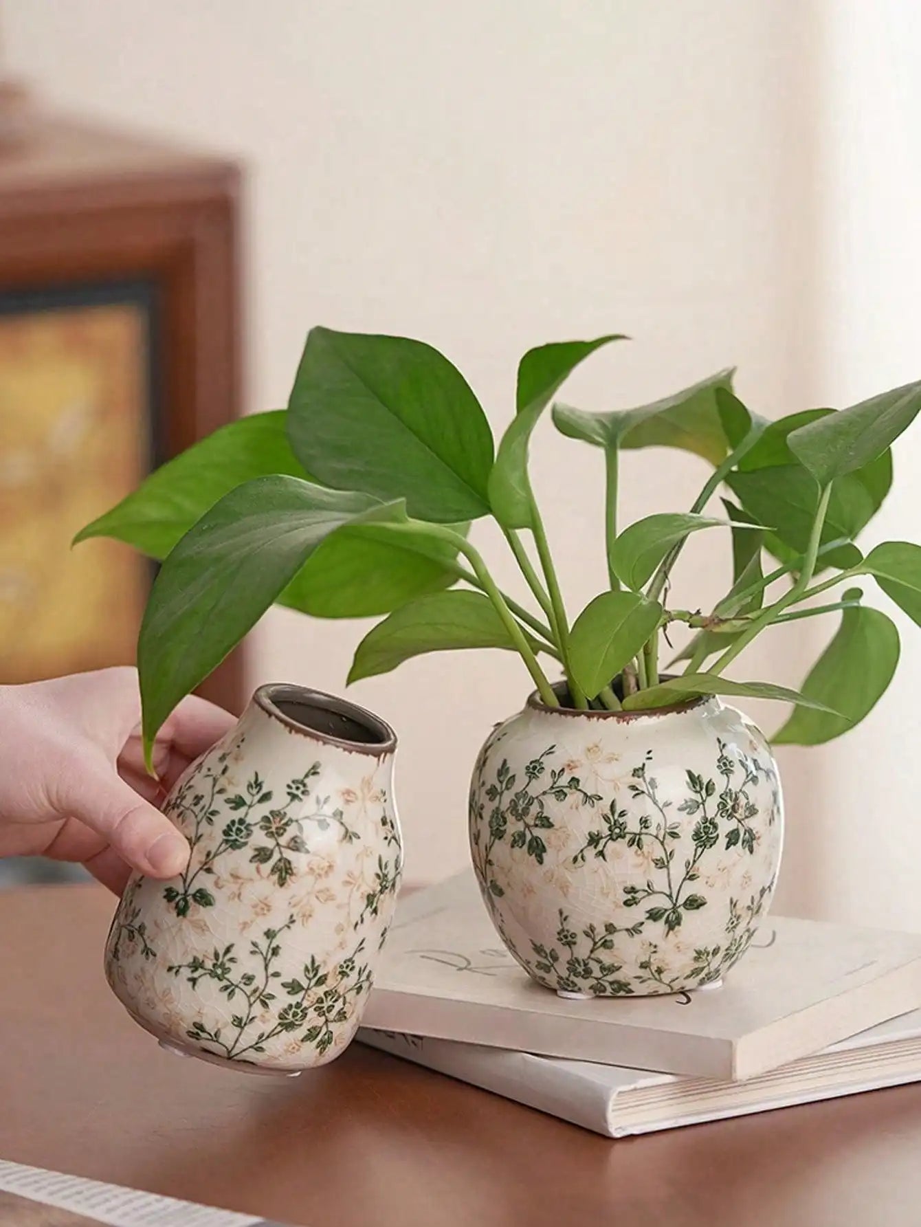 Handmade Ice Crackle Ceramic Vase