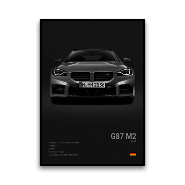 BMW M3 Canvas Wall Poster