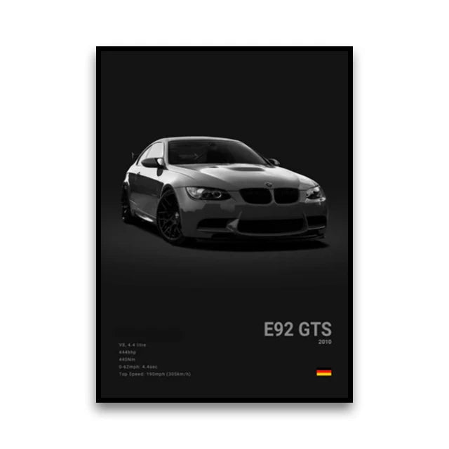 BMW M3 Canvas Wall Poster