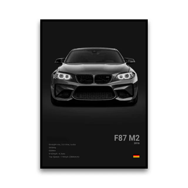 BMW M3 Canvas Wall Poster
