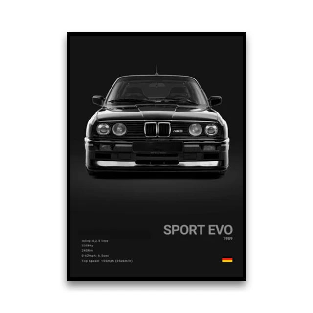 BMW M3 Canvas Wall Poster