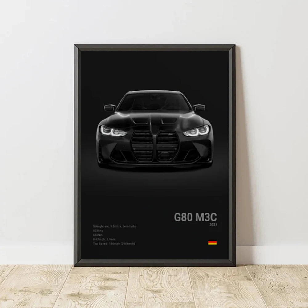 BMW M3 Canvas Wall Poster
