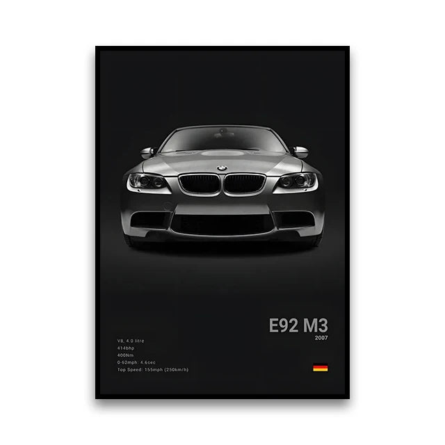 BMW M3 Canvas Wall Poster