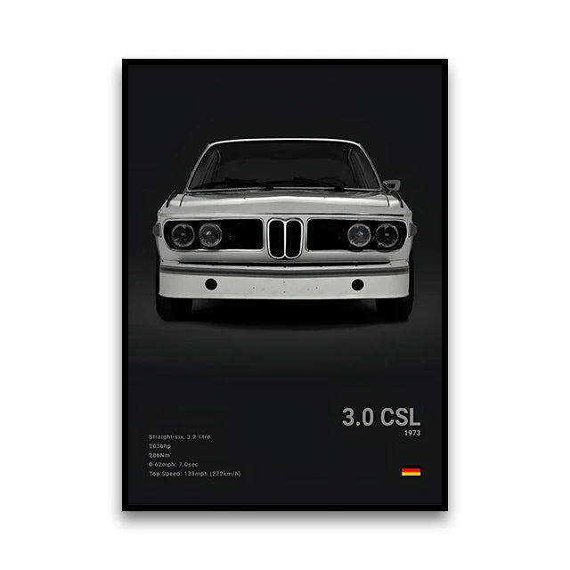 BMW M3 Canvas Wall Poster