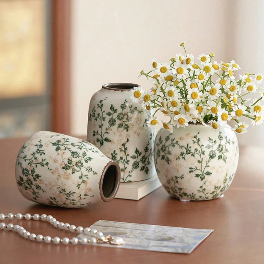 Handmade Ice Crackle Ceramic Vase