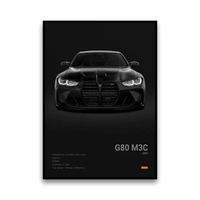 BMW M3 Canvas Wall Poster