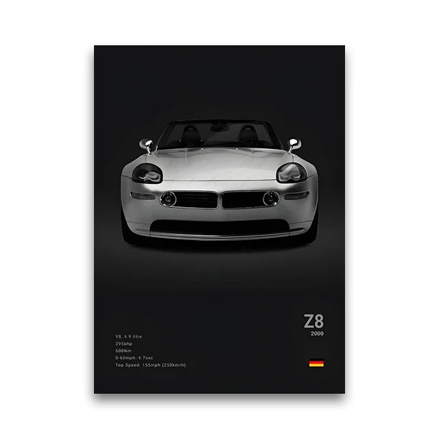 BMW M3 Canvas Wall Poster